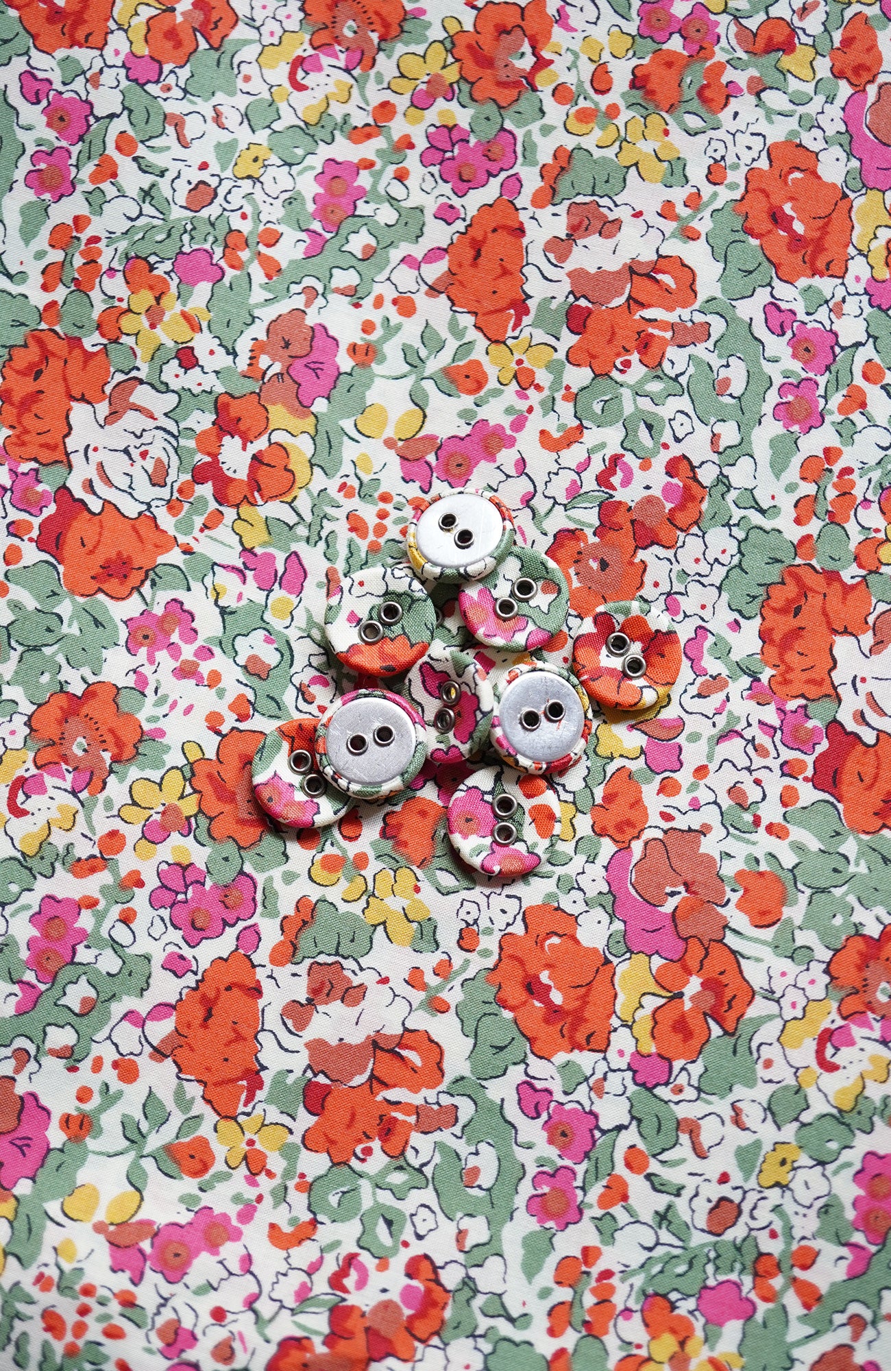 Sewing goods"くるみボタン4個set"(LIBERTY PRINT)
