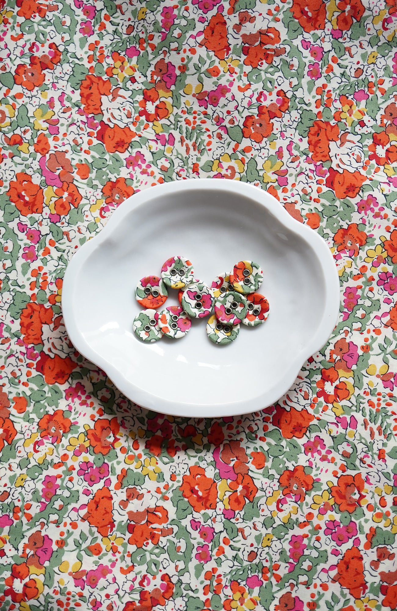 Sewing goods"くるみボタン4個set"(LIBERTY PRINT)