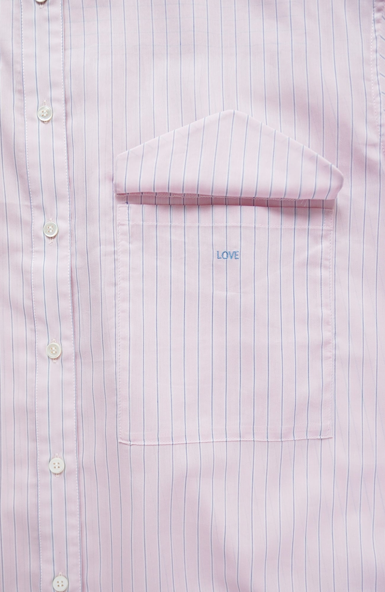 Striped band collar shirt