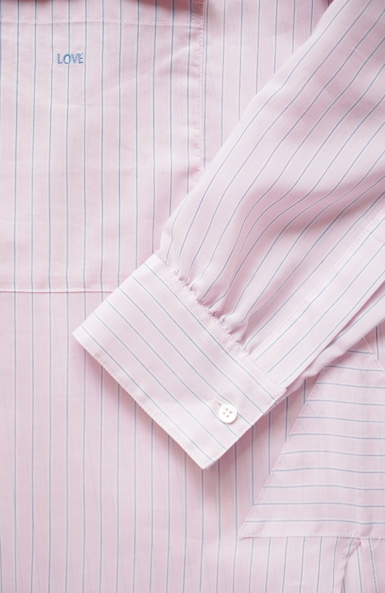 Striped band collar shirt