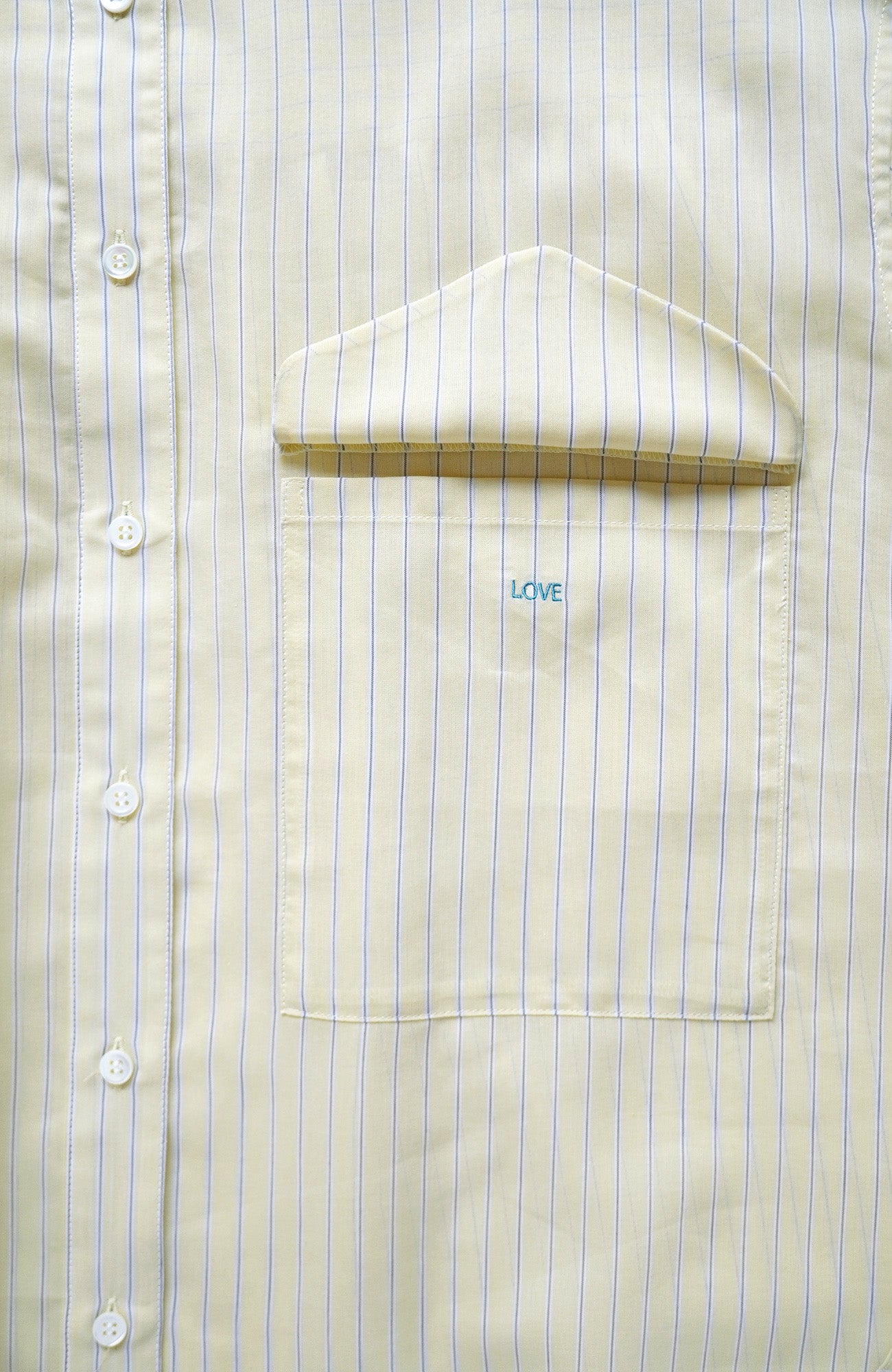 Striped band collar shirt