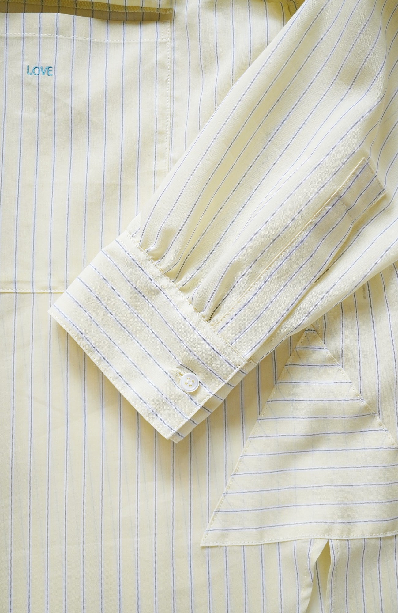 Striped band collar shirt