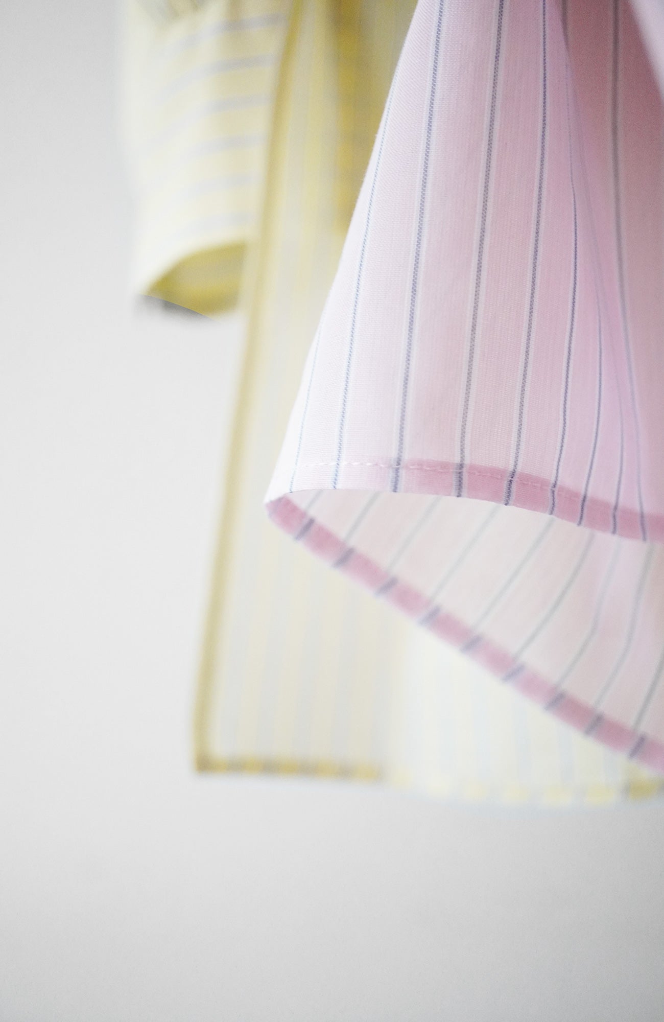 Striped band collar shirt