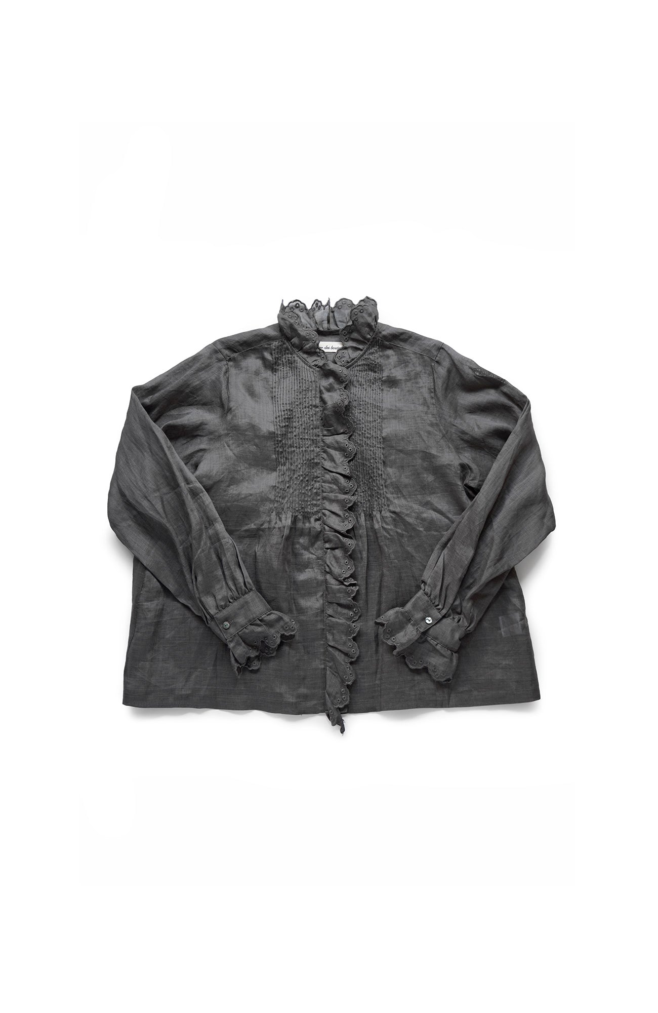 Bowler scallop ruffle blouse