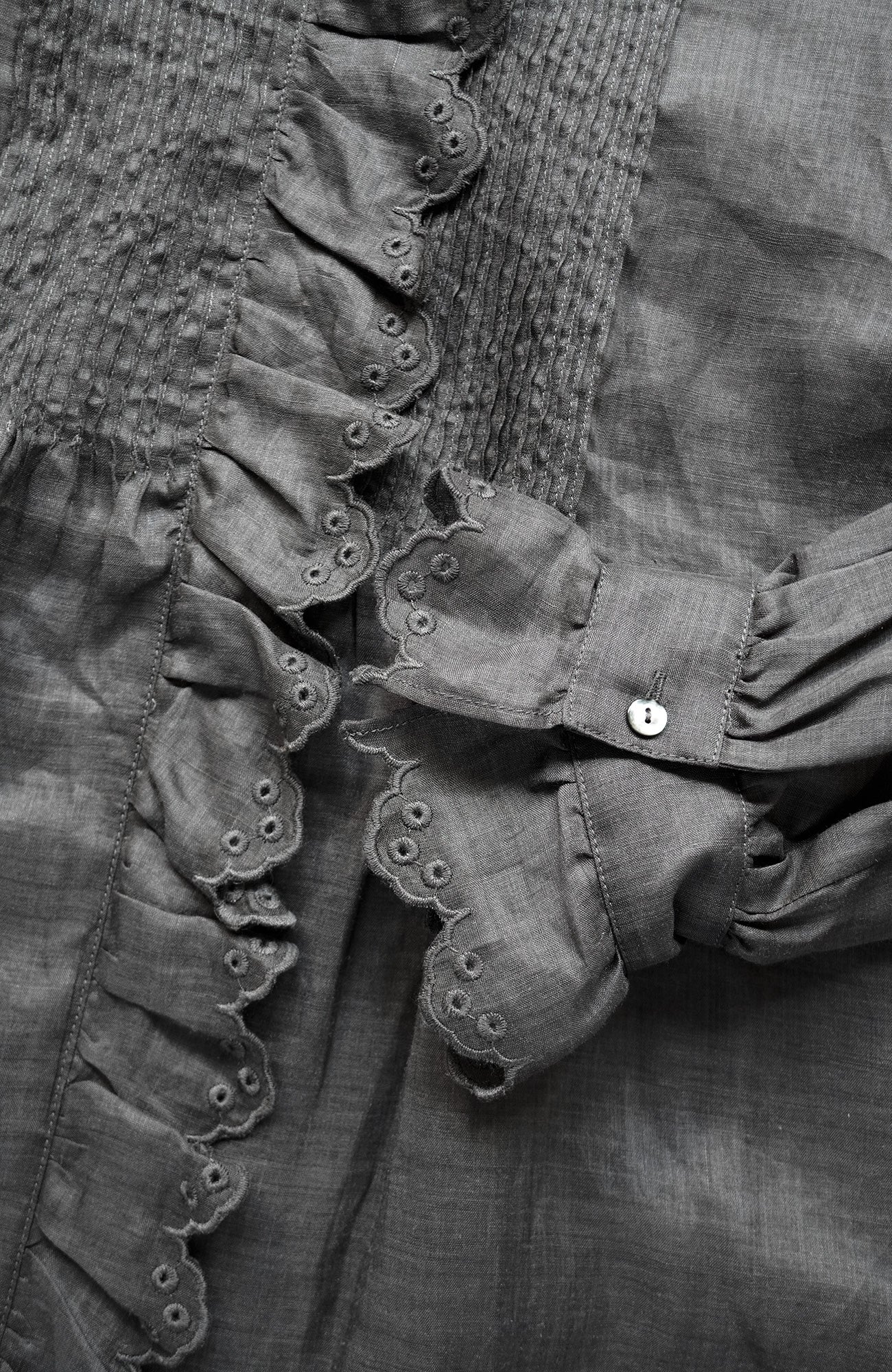 Bowler scallop ruffle blouse