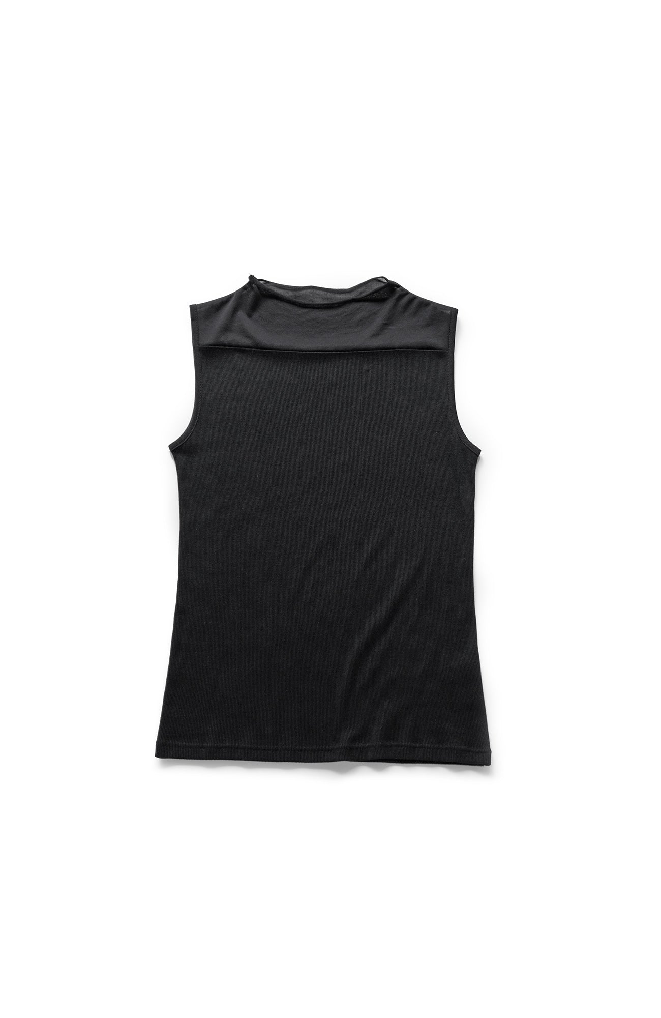 Sheer roll neck telecom sleeveless (2024 Spring Collection)