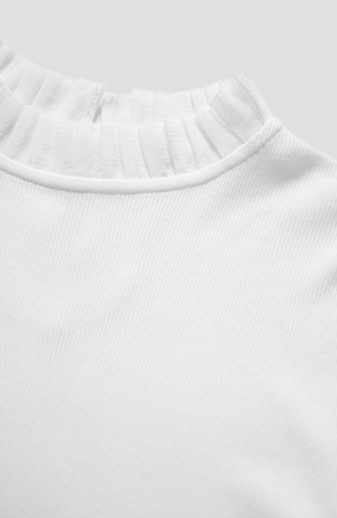 Tulle collar terry cloth 5/4 sleeve (2025 Spring Collection)