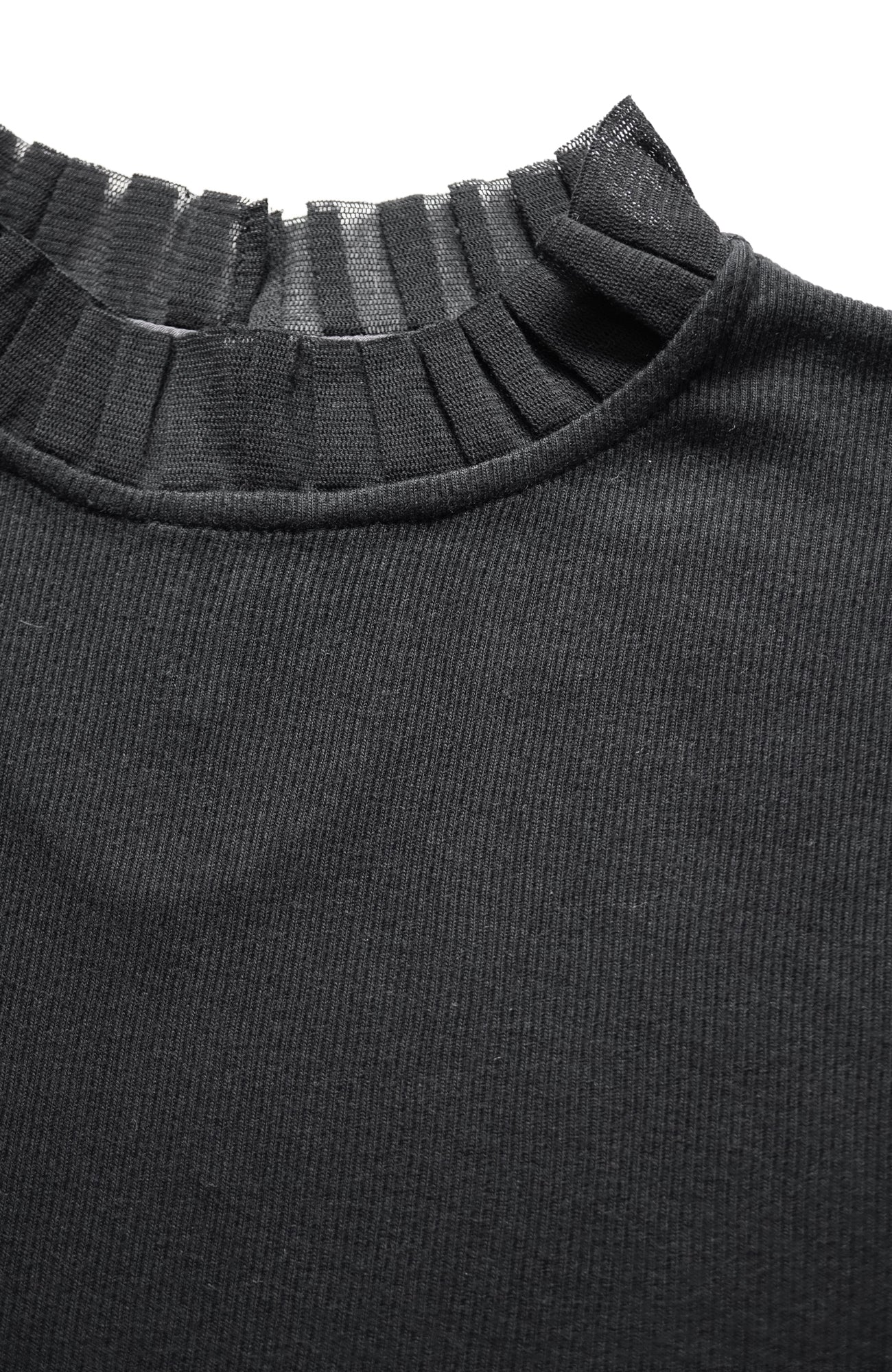 Tulle collar terry cloth 5/4 sleeve (2025 Spring Collection)