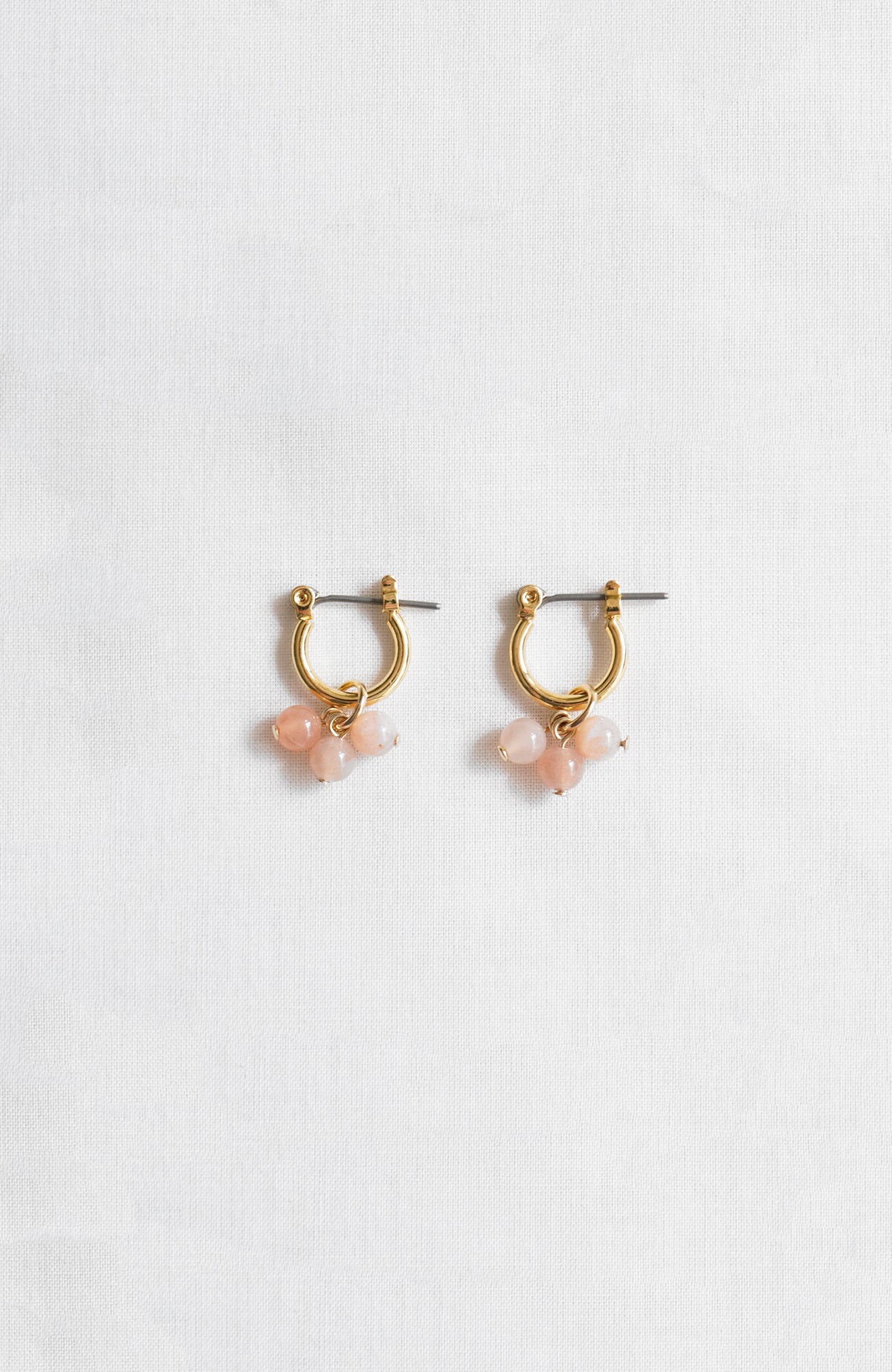 Hoop charm natural stone earrings (2025 Spring Collection)