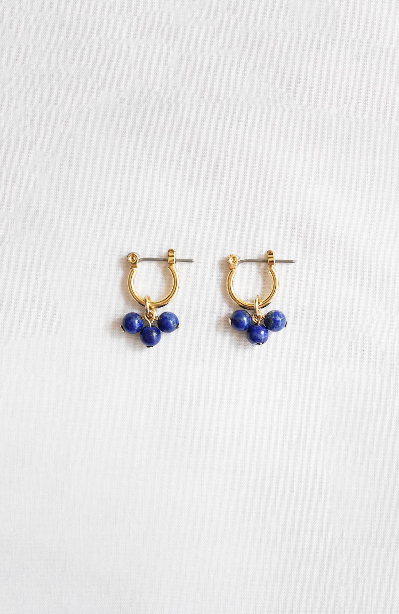 Hoop charm natural stone earrings (2025 Spring Collection)