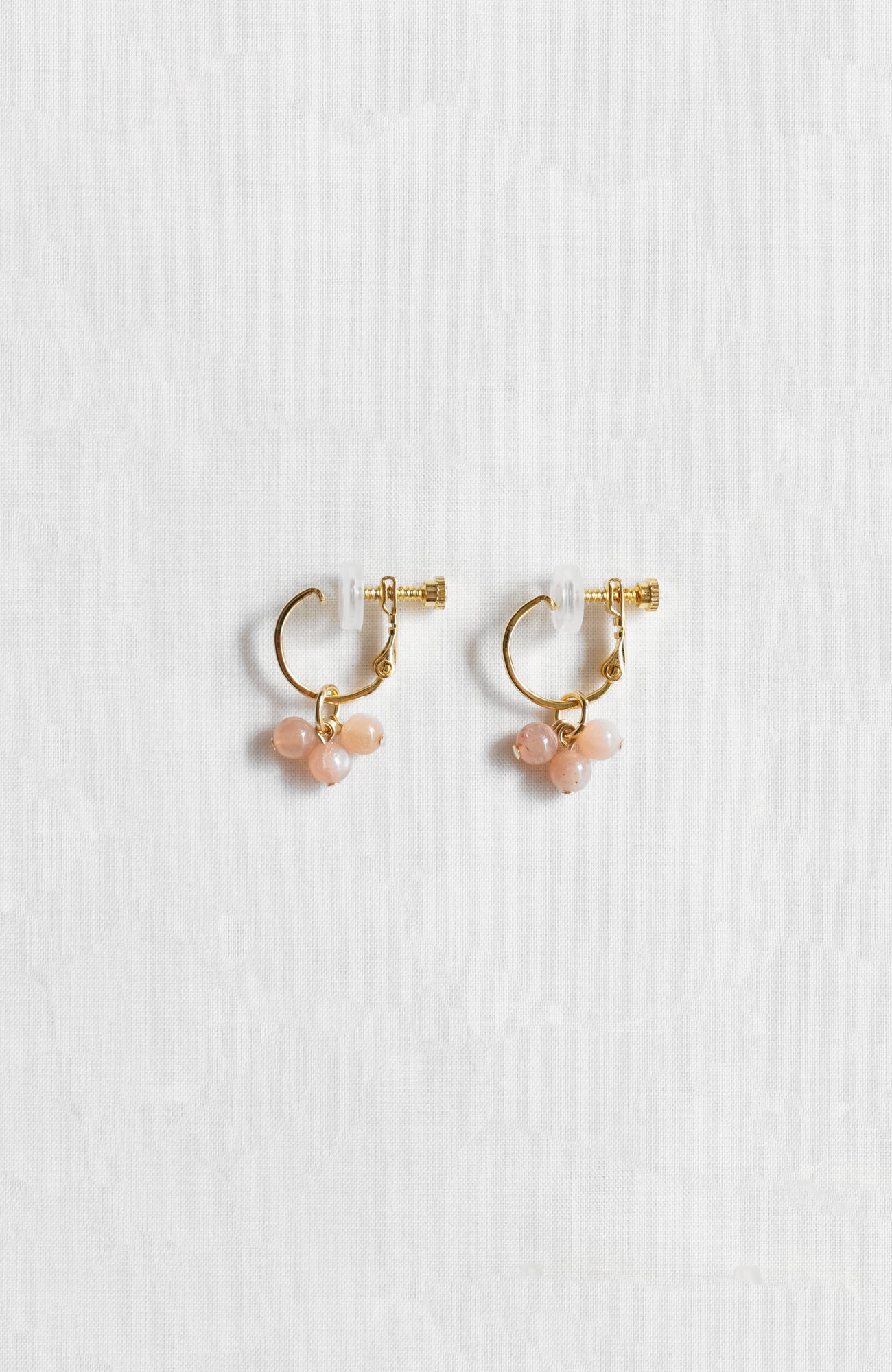 Hoop charm natural stone earrings (2025 Spring Collection)