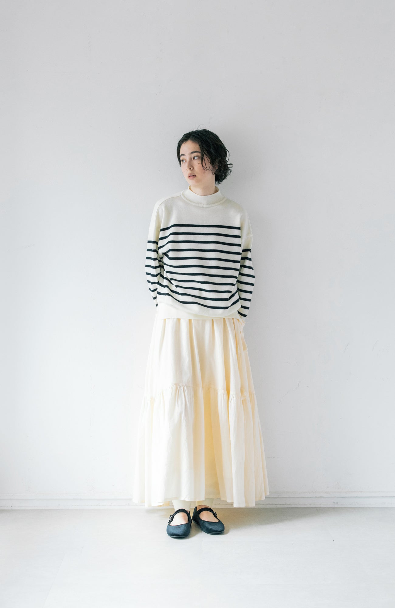 Fondant knit border 2way pullover (2025 Autumn & Winter Collection)