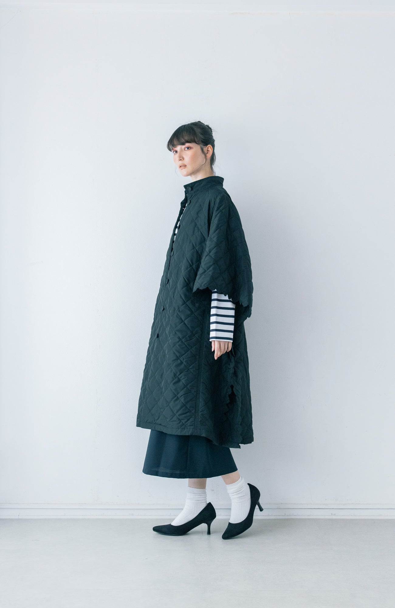 キルティングスカラップポンチョコート(2025-2026 Winter & Pre-spring Collection)