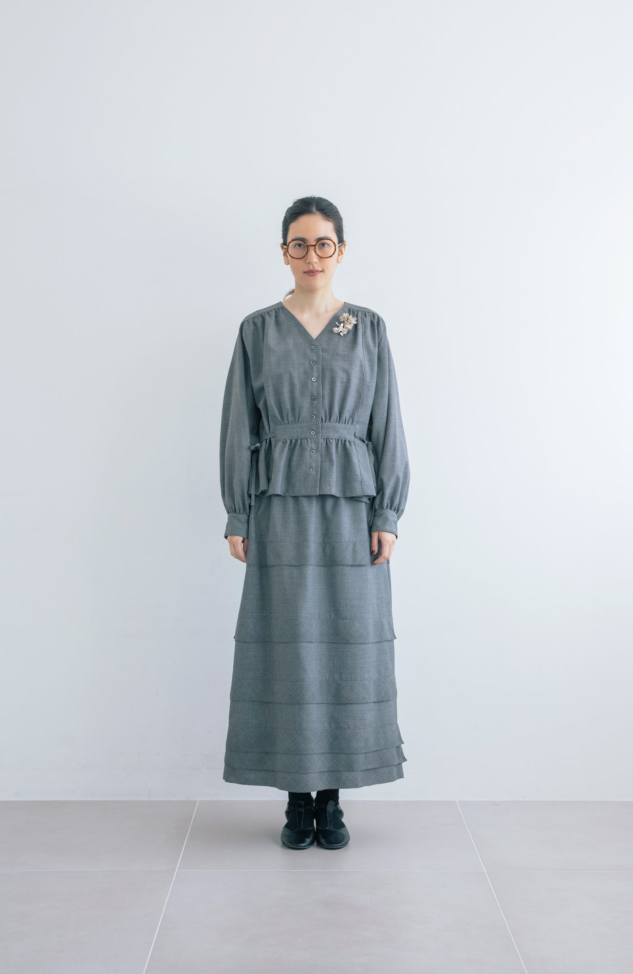 Wool Blend Couche Skirt (2025 Pre-Spring Collection)