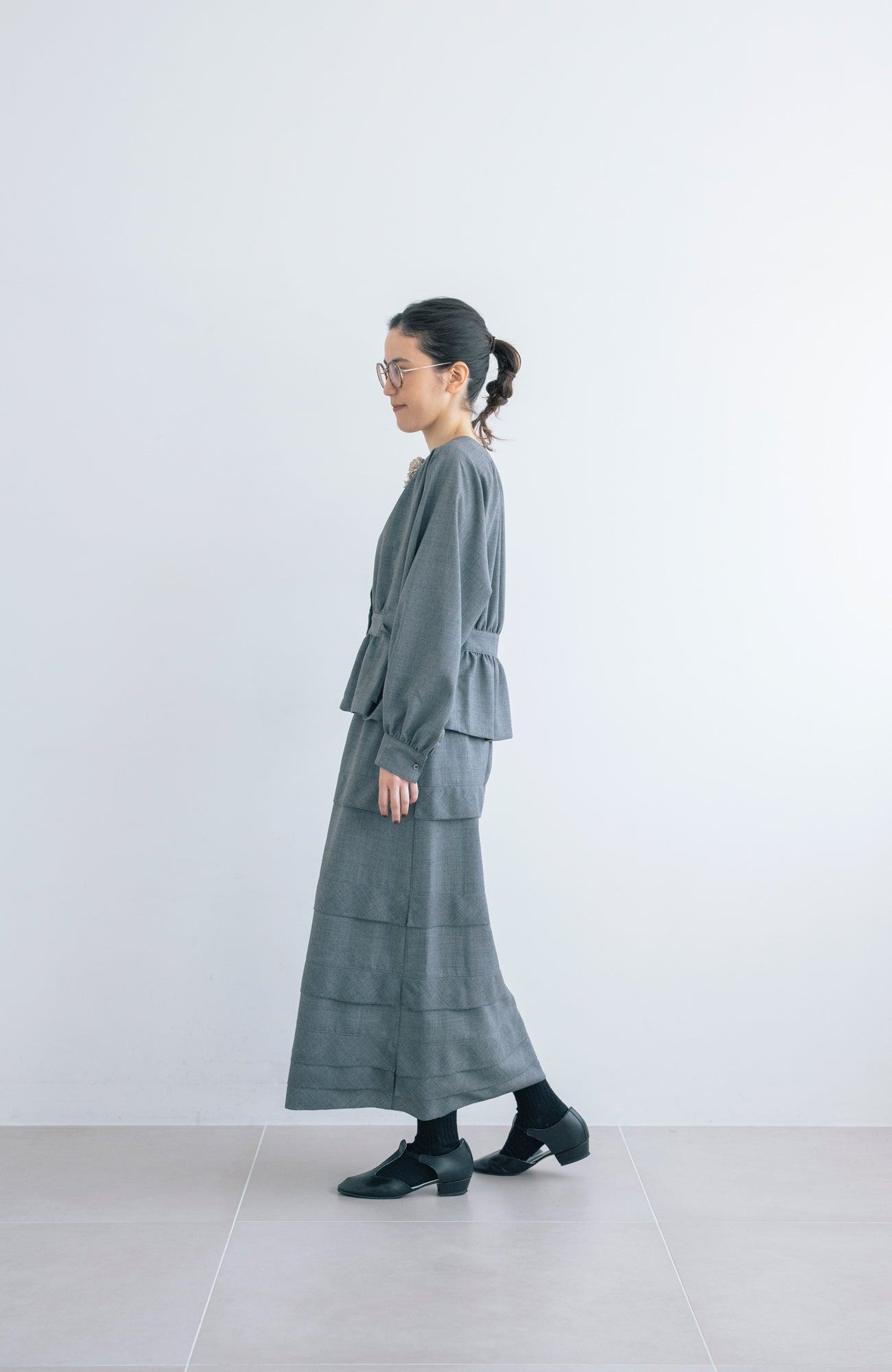Wool Blend Couche Skirt (2025 Pre-Spring Collection)