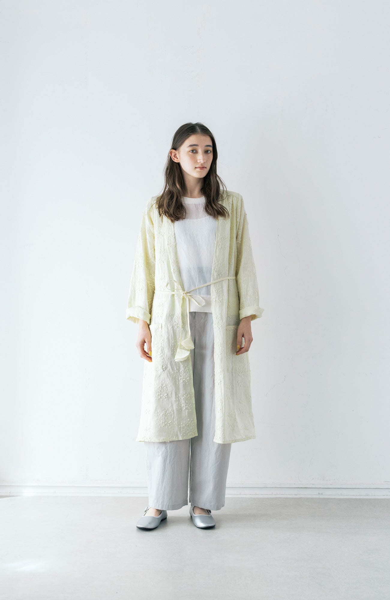 "Evening Primrose" Linen Embroidered Robe (2025 Spring Collection)