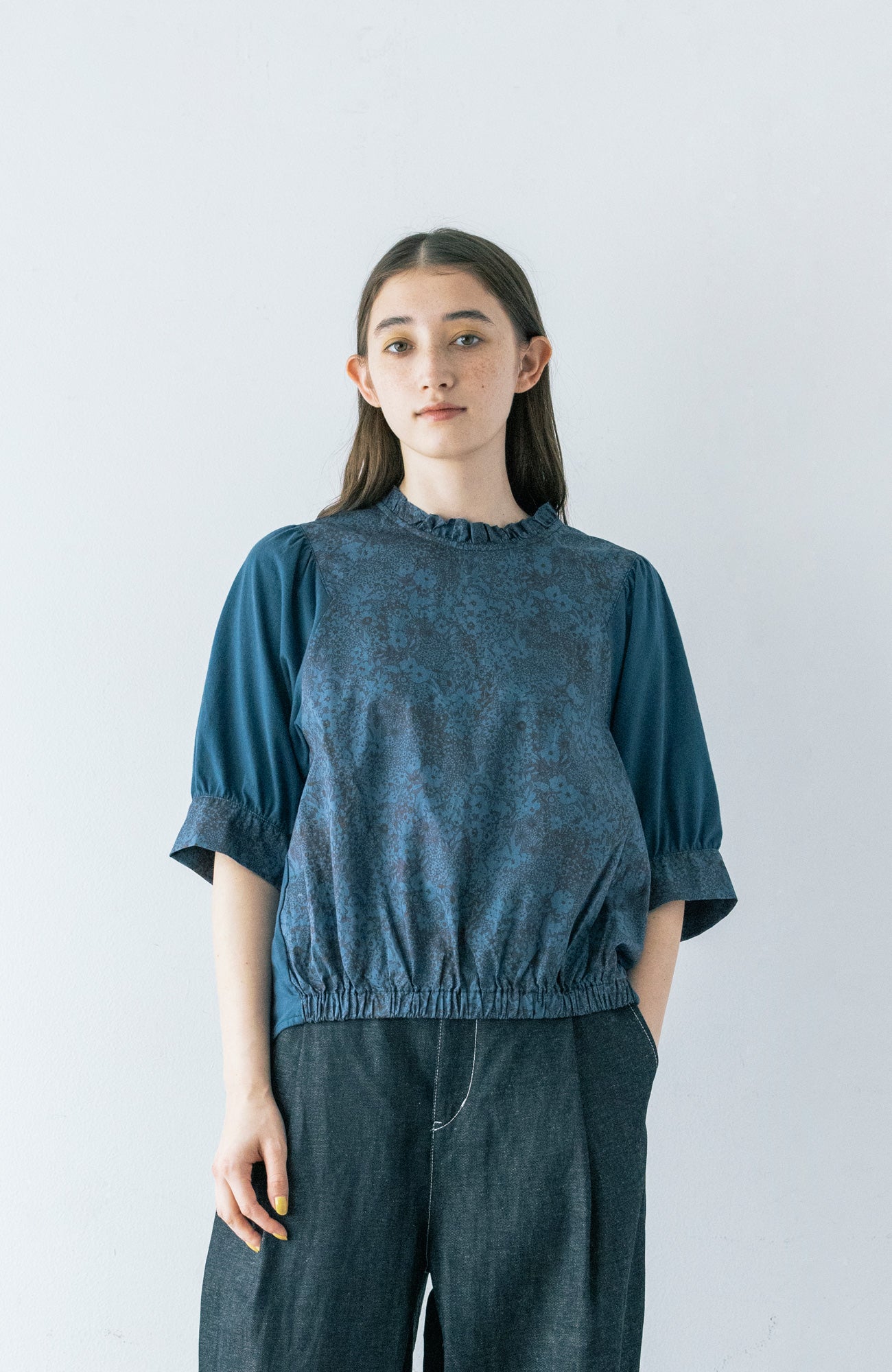 LIBERTY PRINT ruffle neck pullover (2025 Spring Collection)