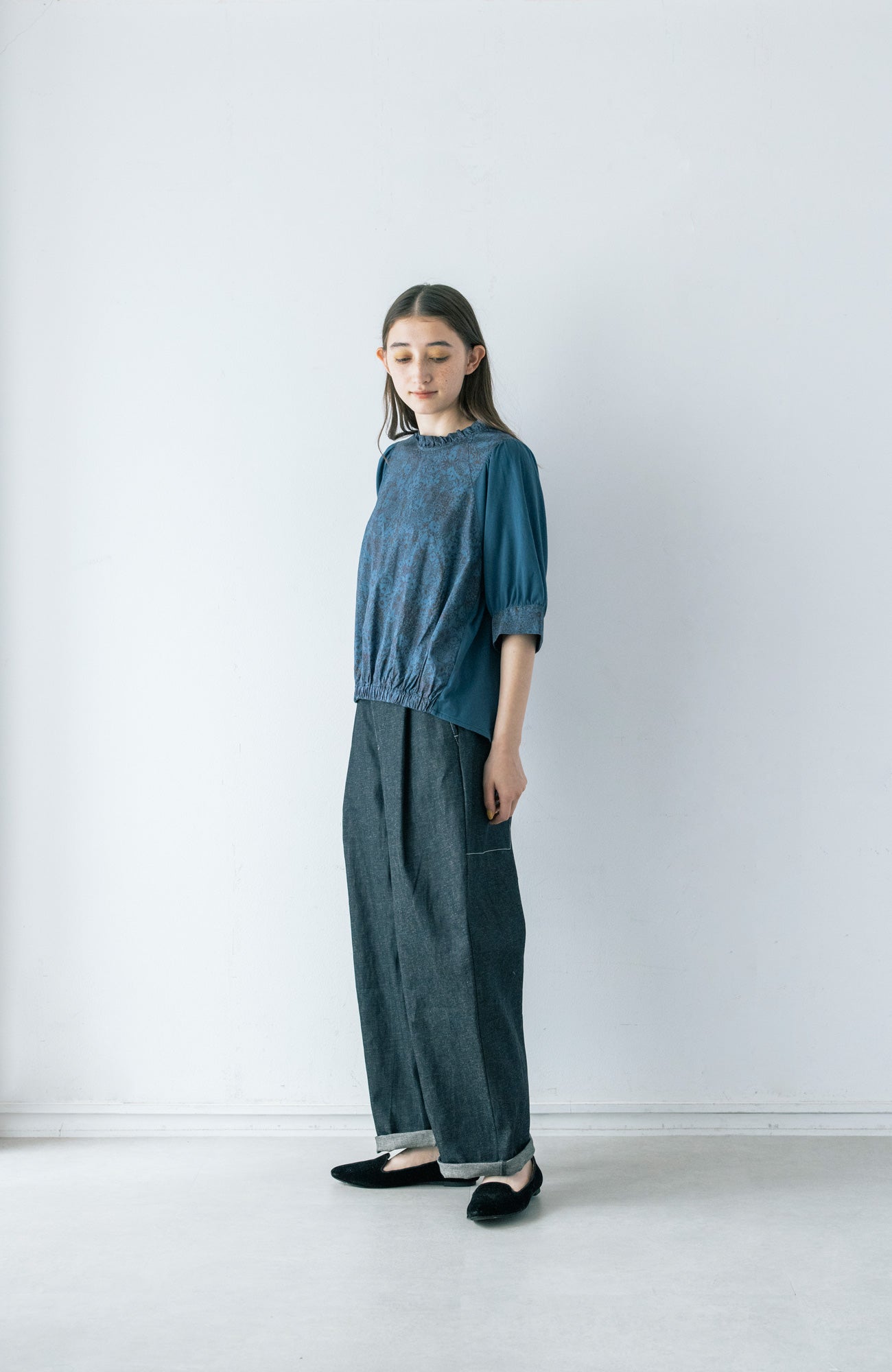 LIBERTY PRINT ruffle neck pullover (2025 Spring Collection)