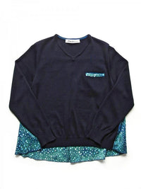 knit×LIBERTY Vネックプルオーバー
