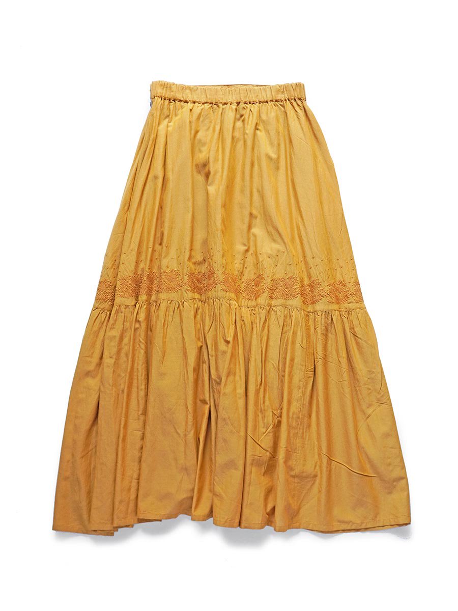 Embroidered tiered skirt