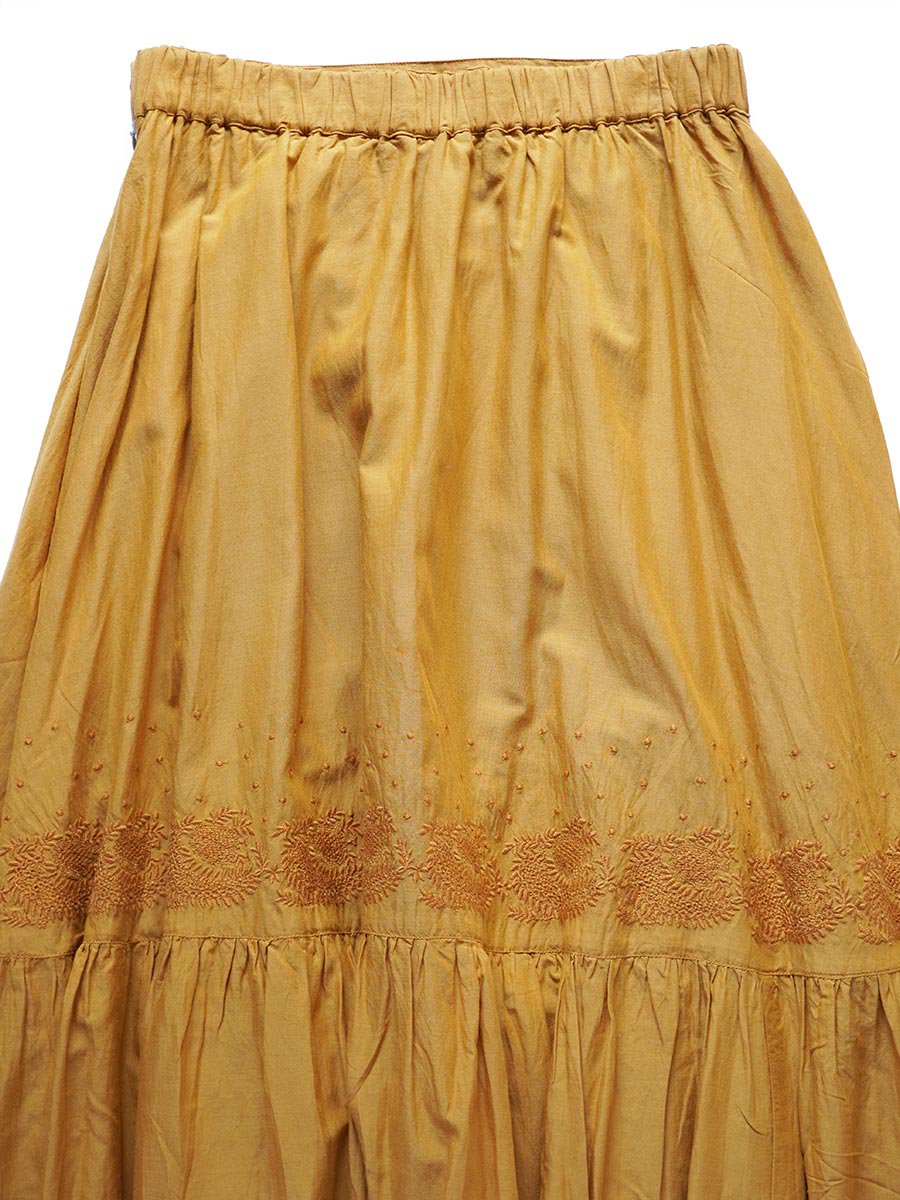 Embroidered tiered skirt