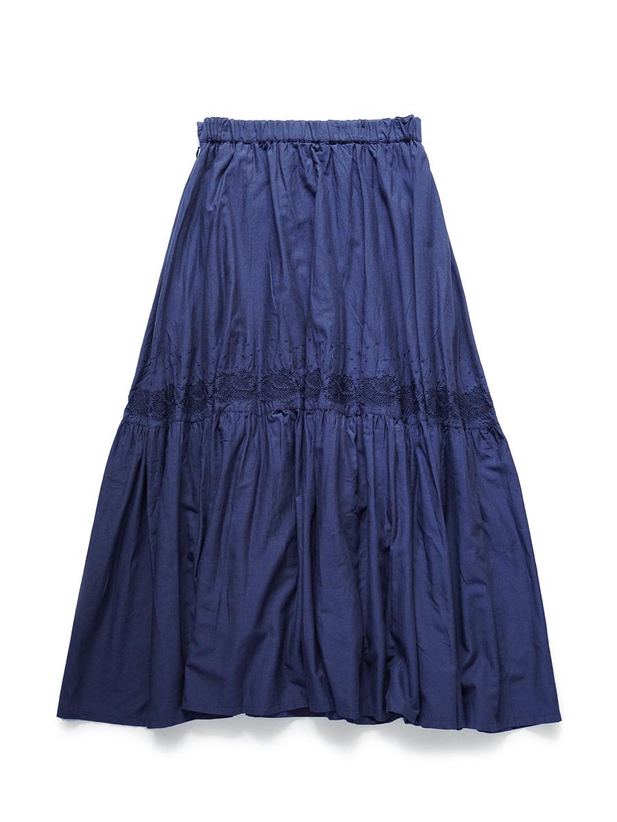 Embroidered tiered skirt