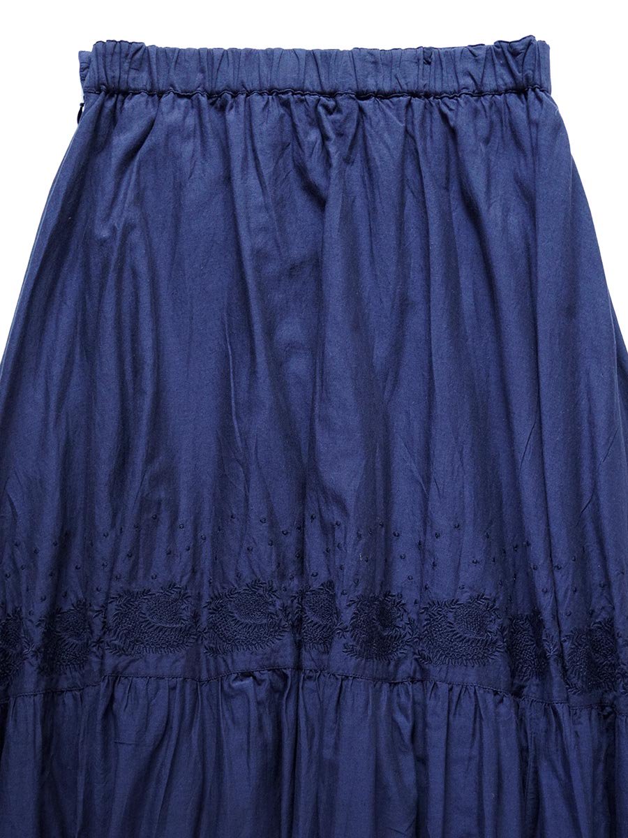 Embroidered tiered skirt