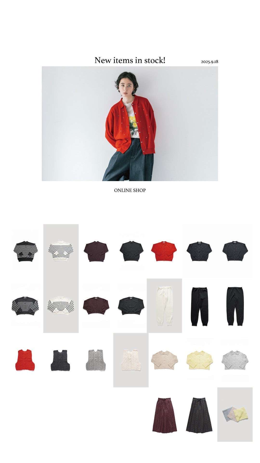 ONLINE SHOP：2025 Autumn & Winter Collection 入荷しました！