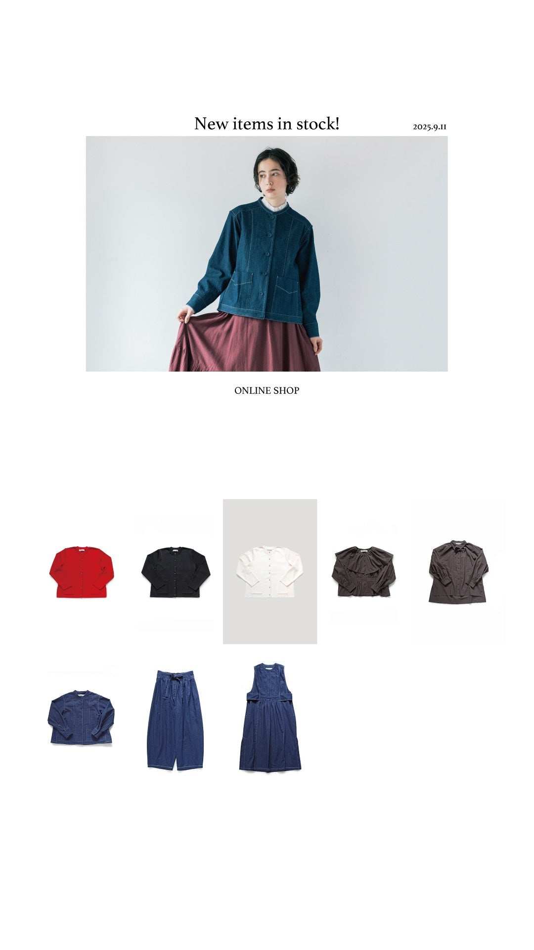 ONLINE SHOP：2025 Autumn & Winter Collection 入荷しました！