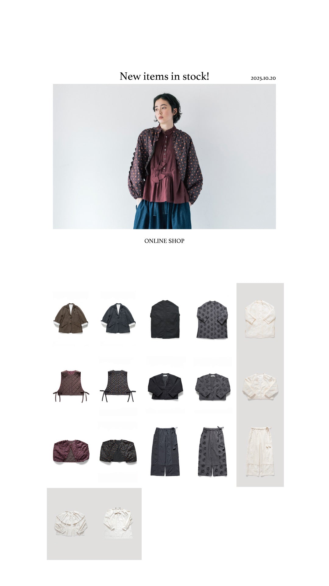 ONLINE SHOP：2025 Autumn & Winter Collection 入荷しました！
