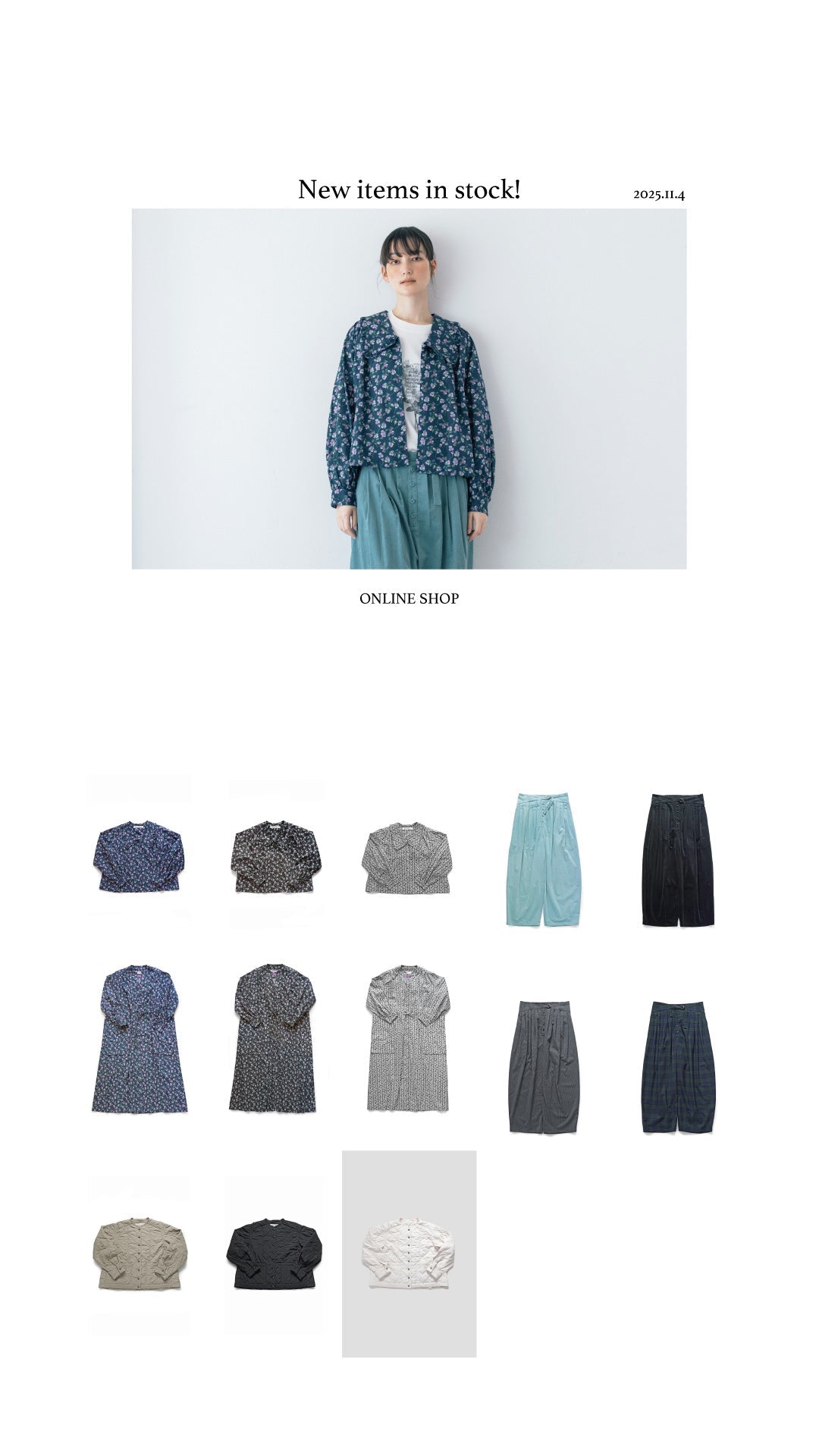 ONLINE SHOP：2025 Autumn & Winter Collection 入荷しました！