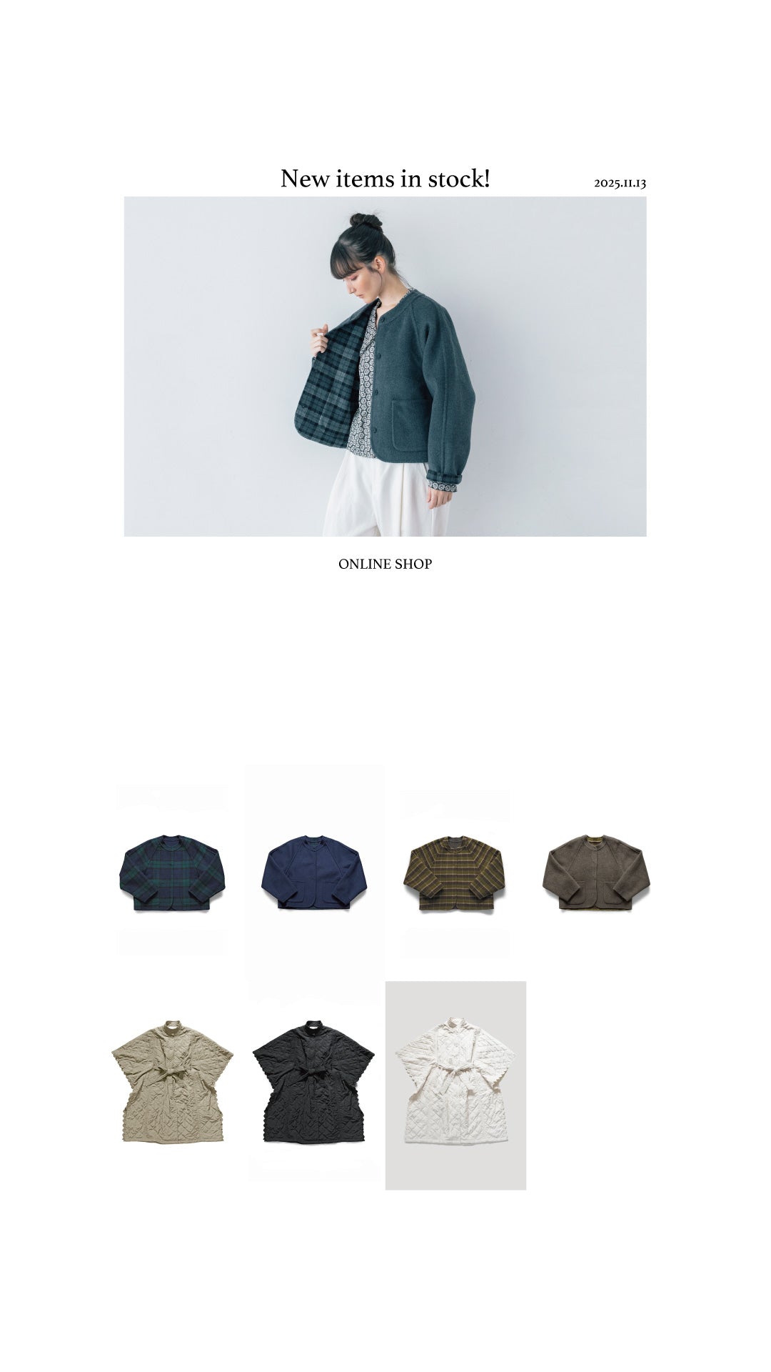 ONLINE SHOP：2025 Autumn & Winter Collection 入荷しました！