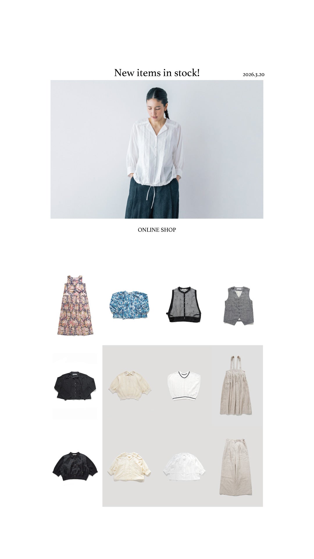 ONLINE SHOP：2026 Spring Collection 入荷しました！