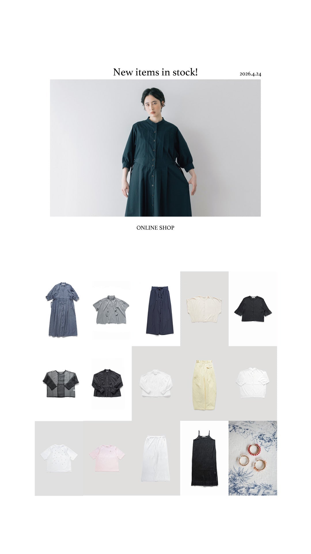 ONLINE SHOP：2026 Spring & Summer Collection 入荷しました！