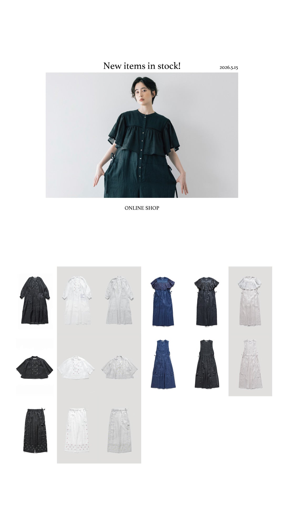 ONLINE SHOP：2026 Spring & Summer Collection 入荷しました！