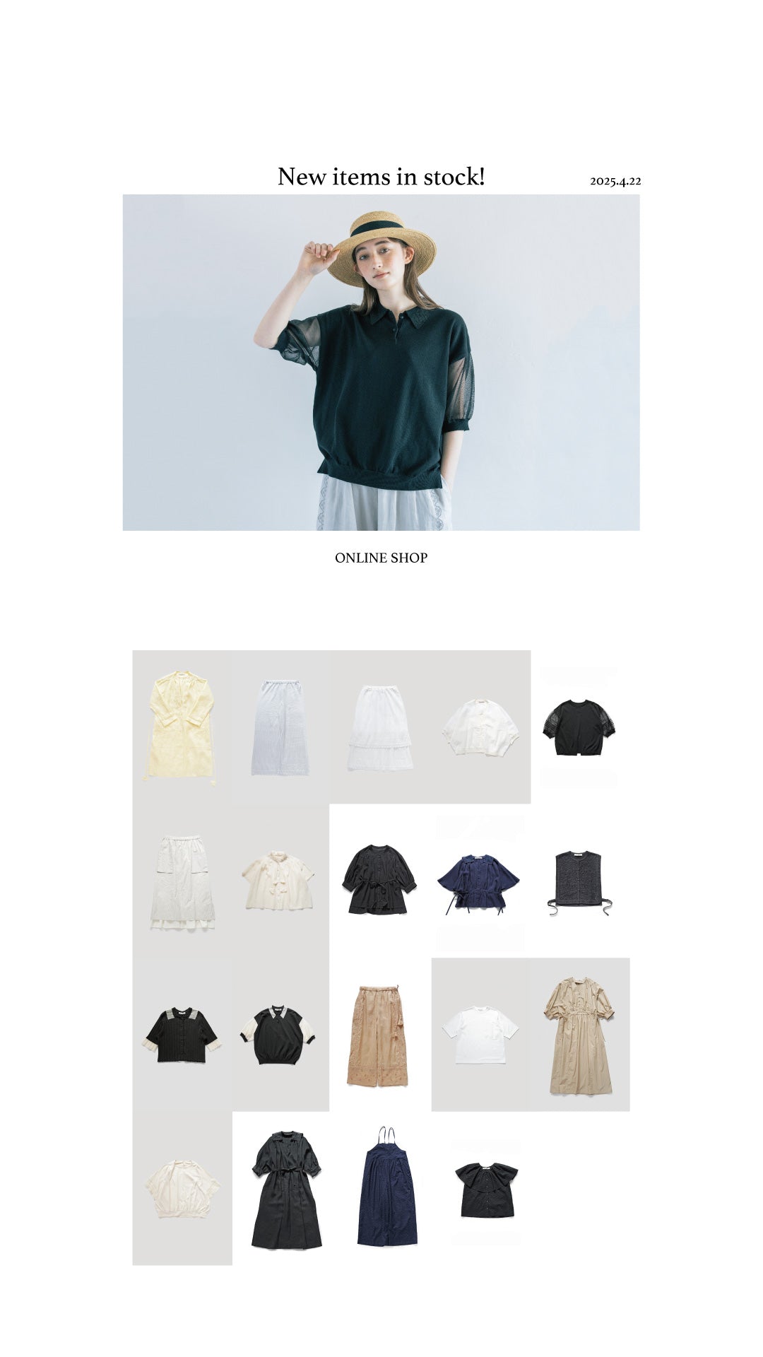 ONLINE SHOP：2025 SPRING & SUMMER 入荷しました！