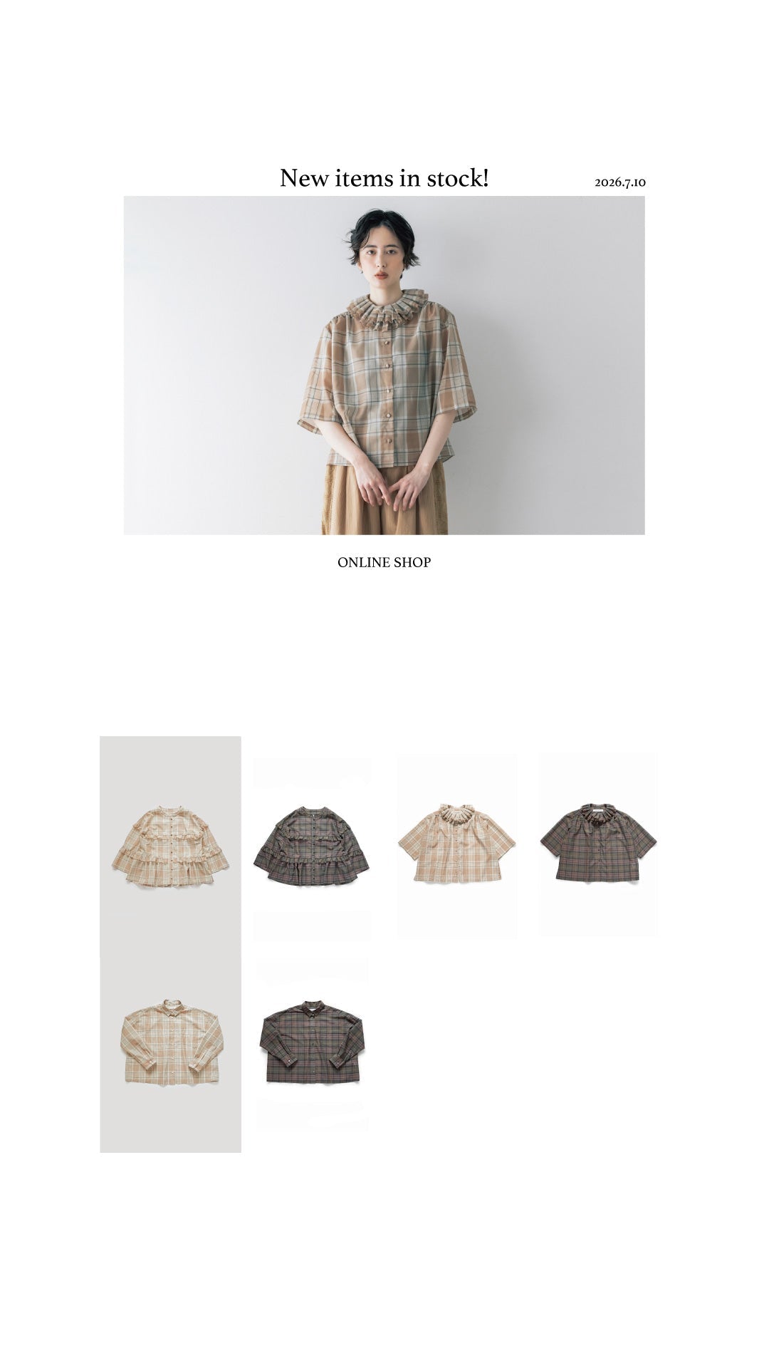 ONLINE SHOP：2026 Summer Collection 入荷しました！