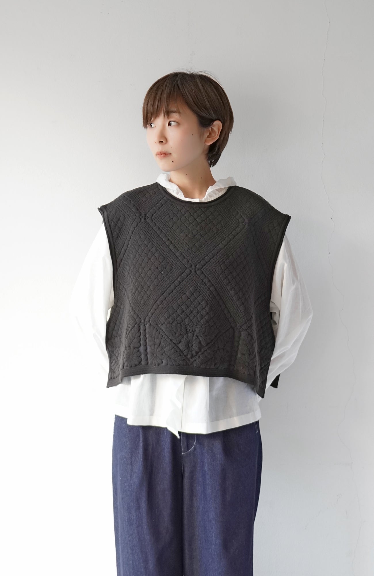 Quilted knit vest (2024 Autumn Winter Collection)