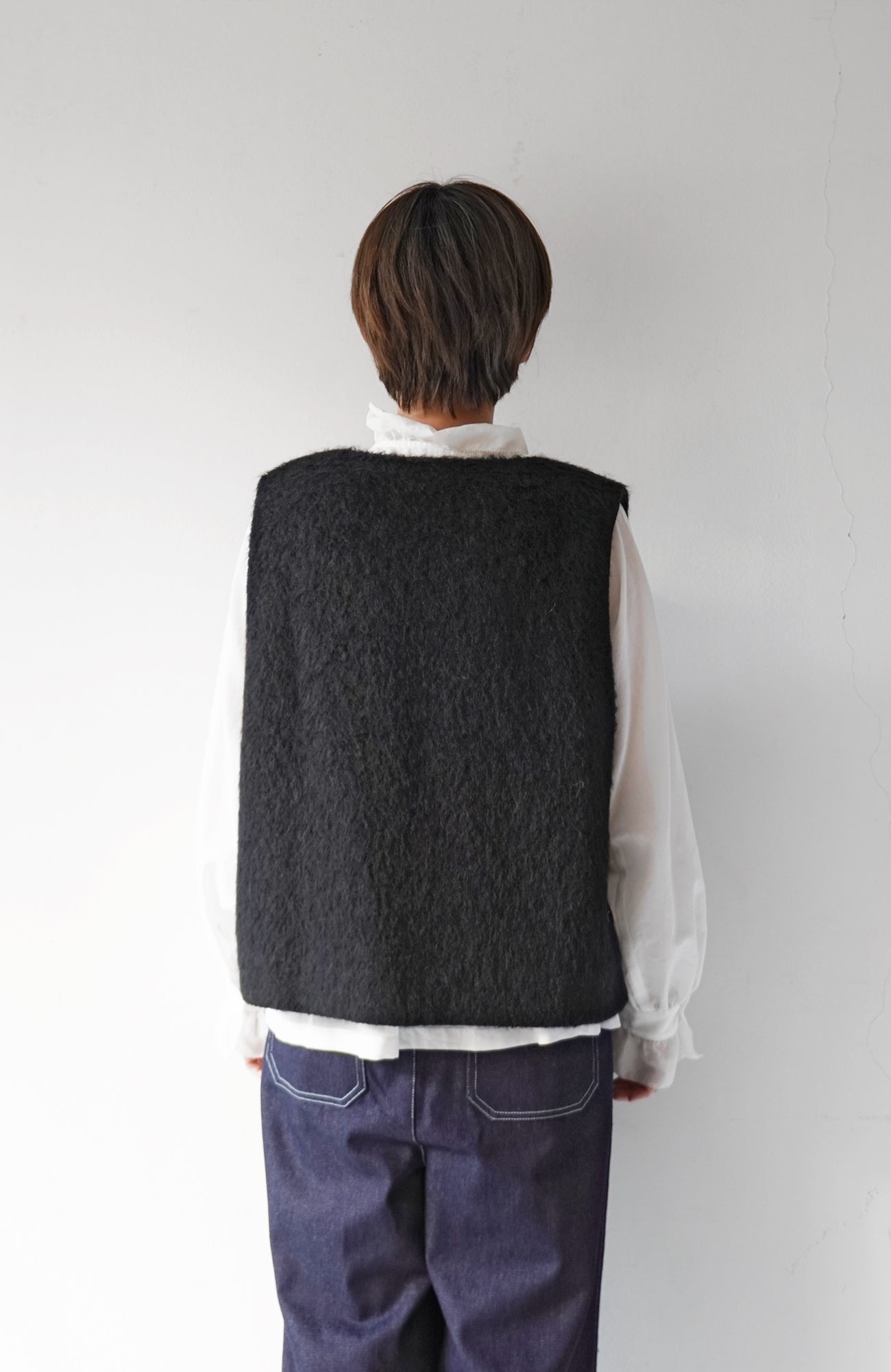 Shaggy x knit reversible vest (2024 Autumn Winter Collection)