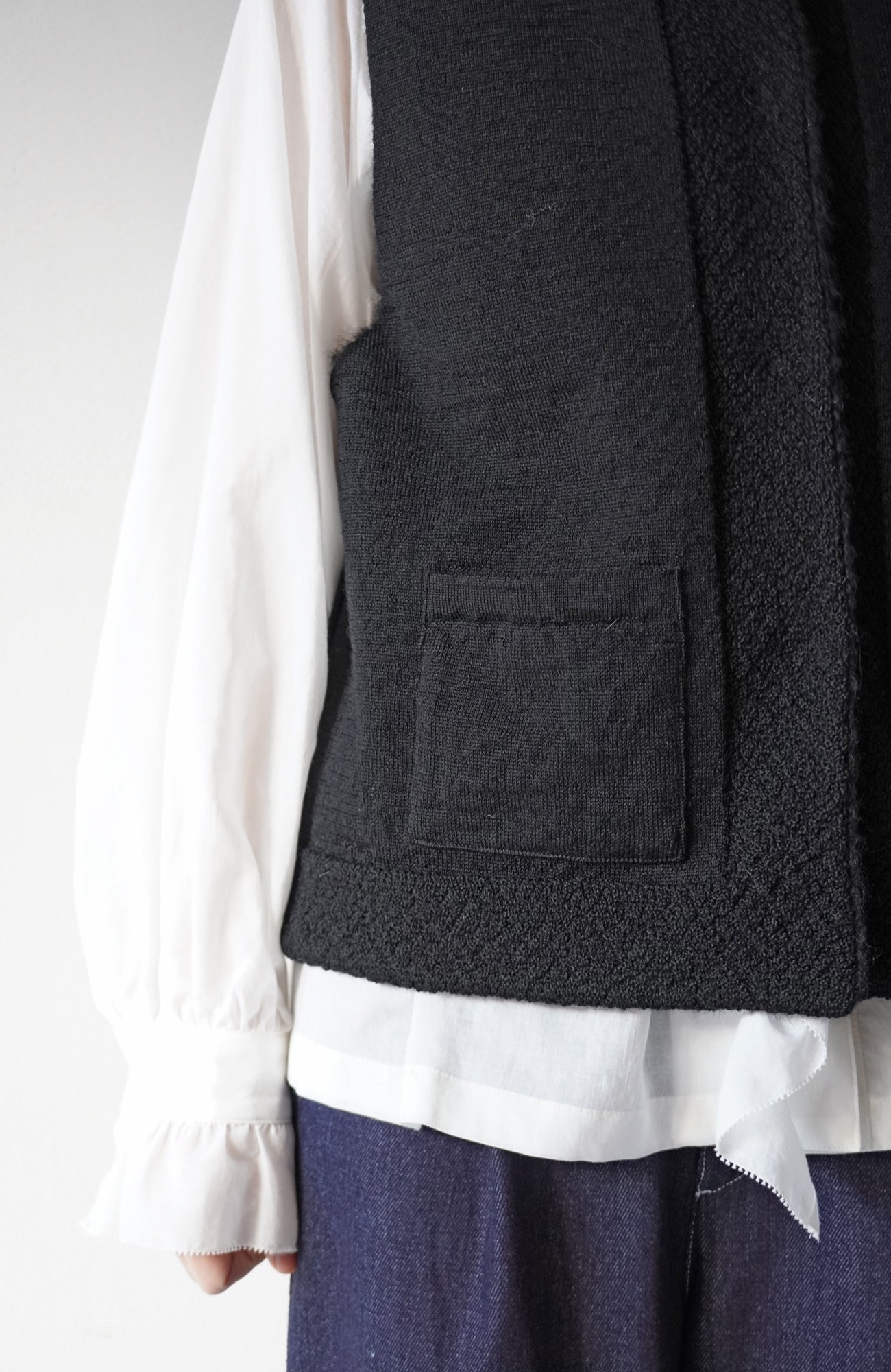 Shaggy x knit reversible vest (2024 Autumn Winter Collection)