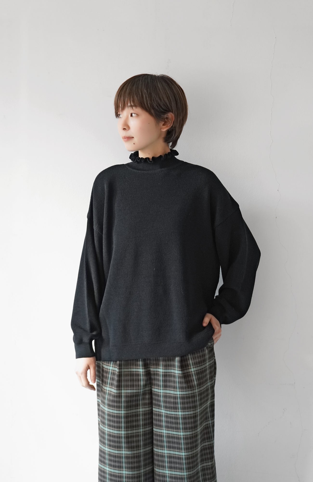 Frill neck knit 2way pullover (2024 Autumn Winter Collection)