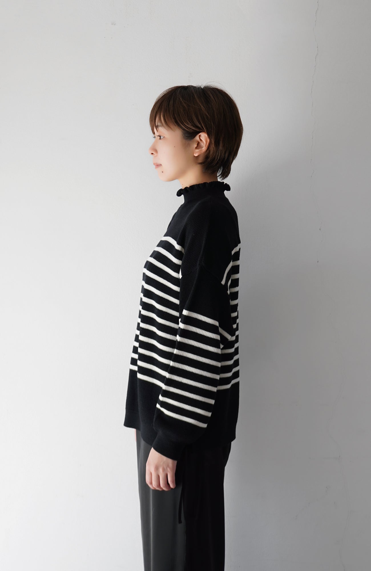 Frill neck knit 2way pullover (2024 Autumn Winter Collection)