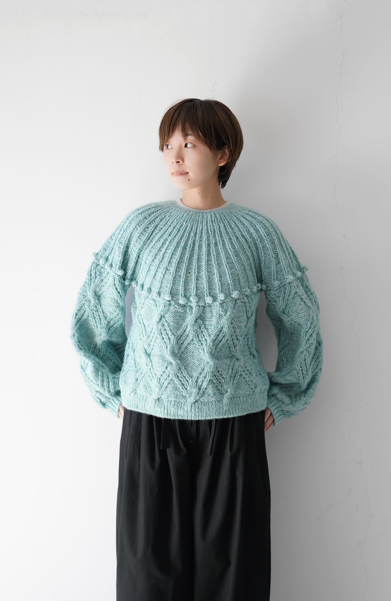 Hand-knitted 2-way knit (2024 Autumn Winter Collection)