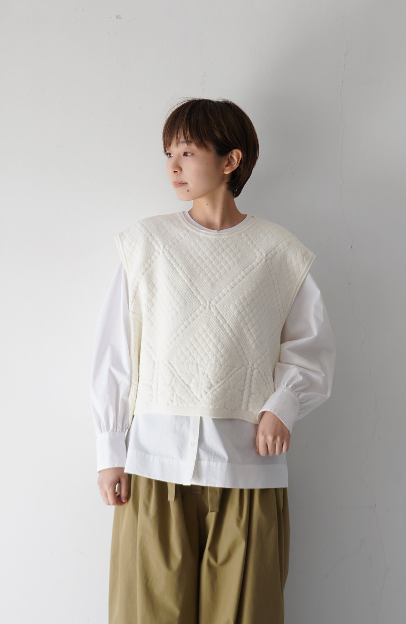 Quilted knit vest (2024 Autumn Winter Collection)