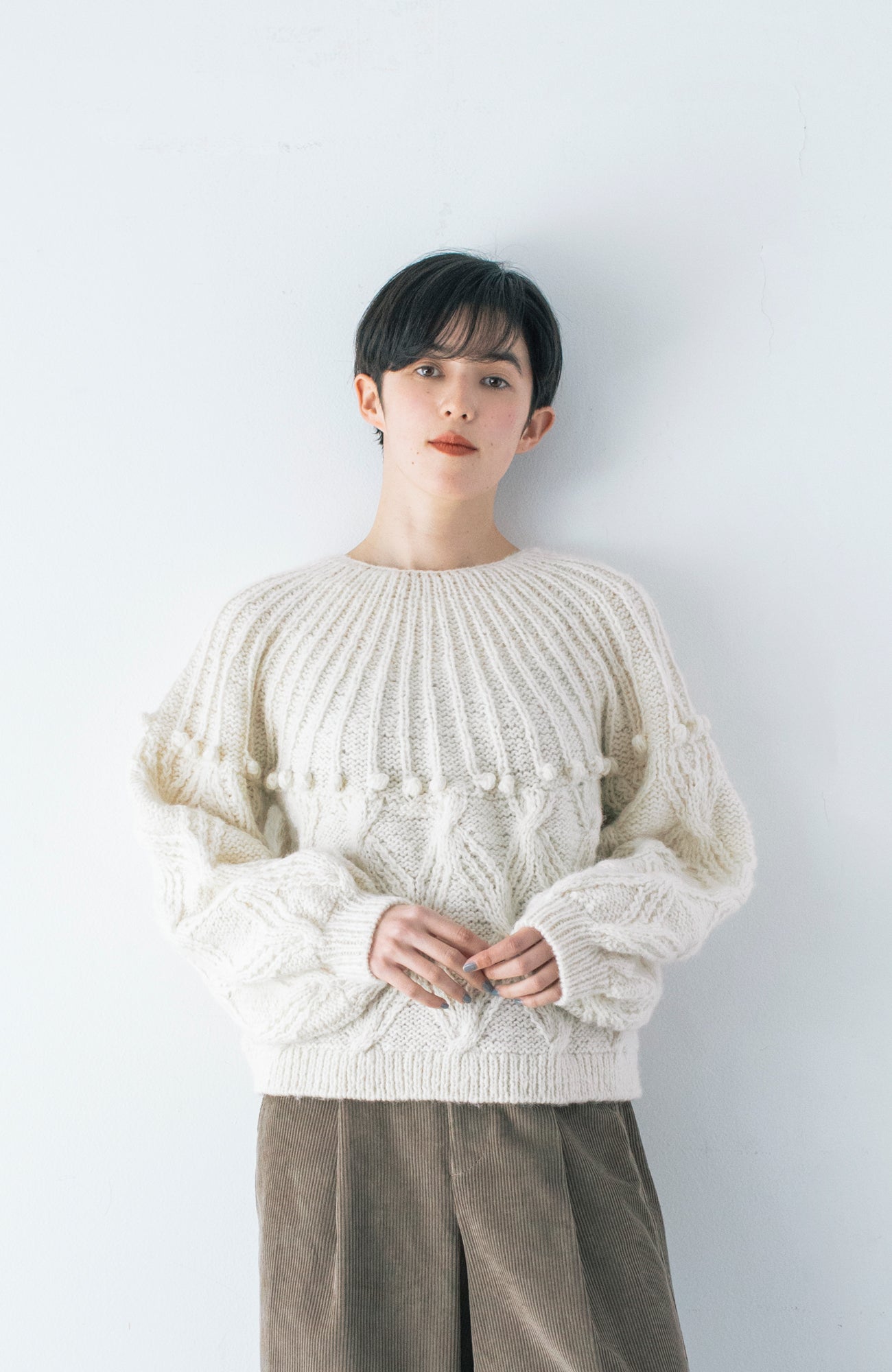 Hand-knitted 2-way knit (2024 Autumn Winter Collection)