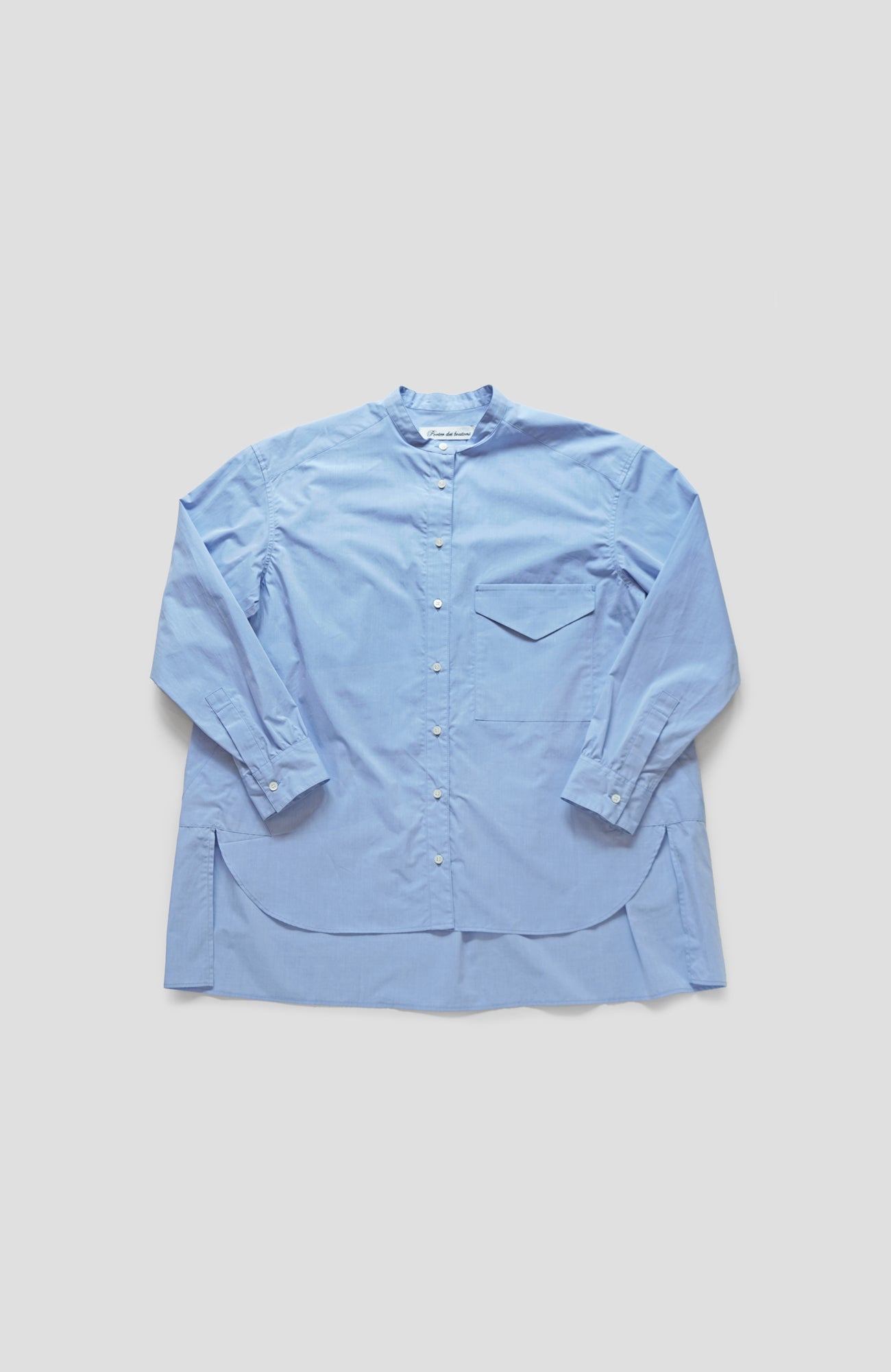 Band collar shirt with pocket (2024 Autumn Winter Collection)