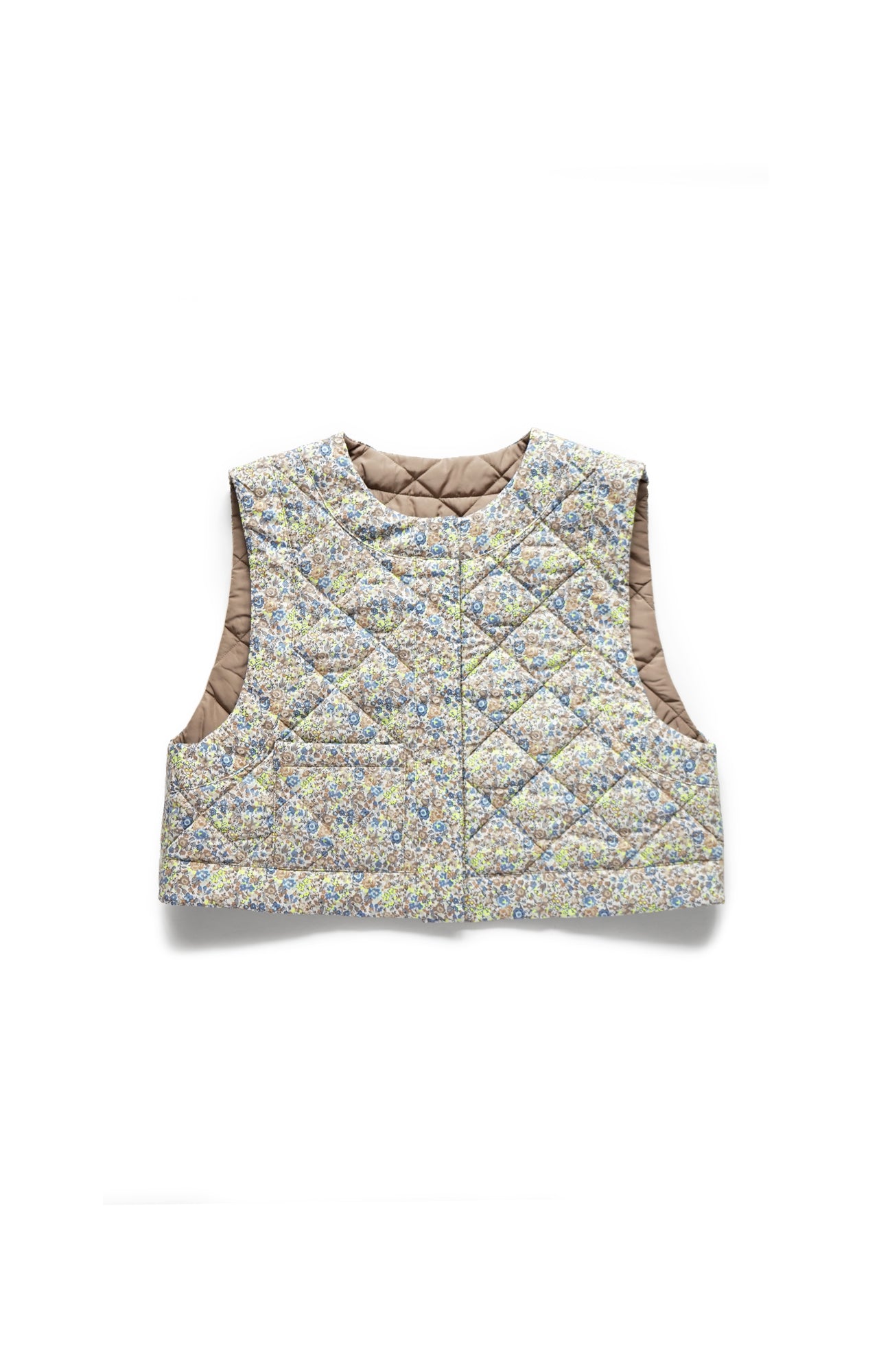 Reversible quilted short gilet (2024-25 Winter &amp; Pre-Spring Collection)