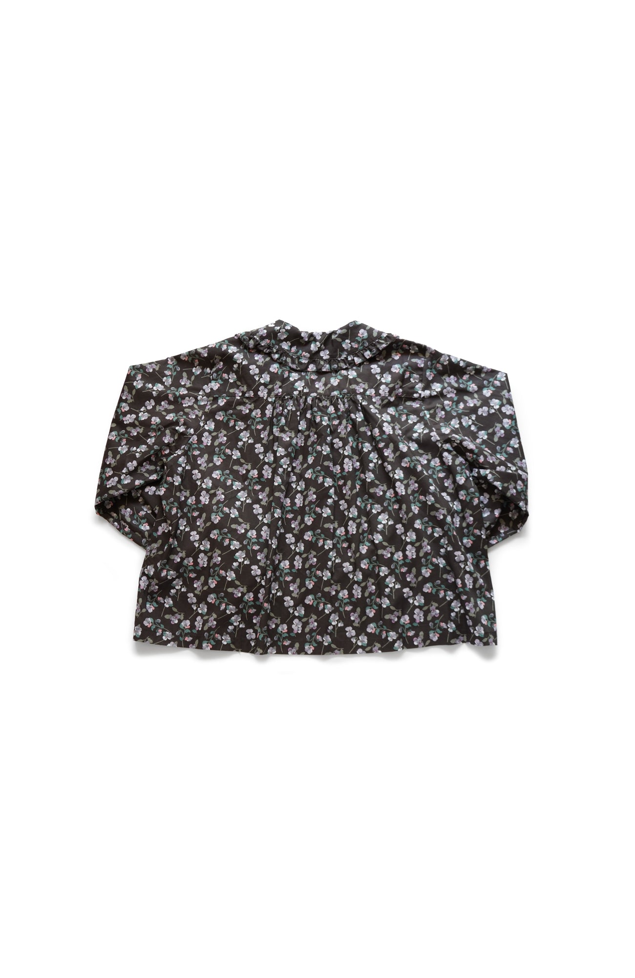 LIBERTY PRINTフラットカラーフリルブラウス(2025-2026 Winter & Pre-spring Collection)