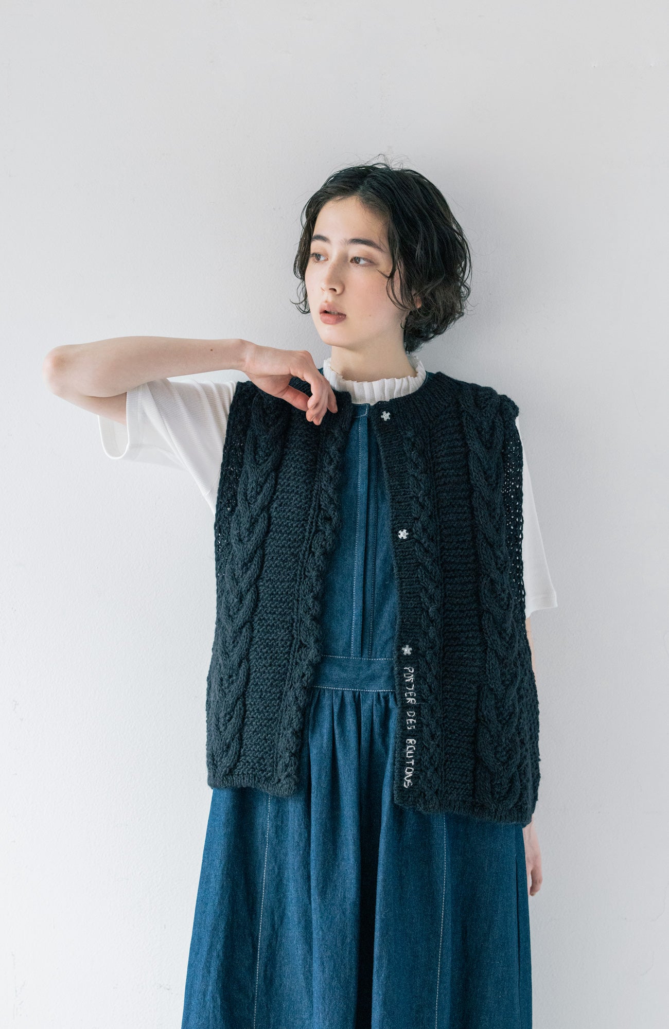 手編み2wayニットベスト(2025 Autumn & Winter Collection)