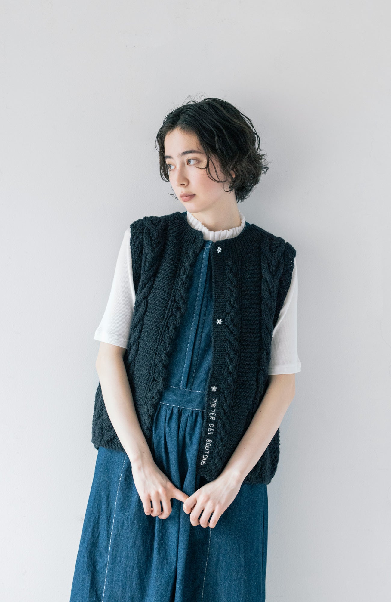 手編み2wayニットベスト(2025 Autumn & Winter Collection)